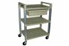 3 Shelf Poly Cart w/Aluminum Spacers